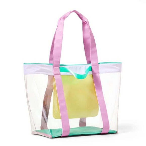 Stoney Clover Lane x Target Clear/Lavender Transparent Beach Tote Bag - Nwt